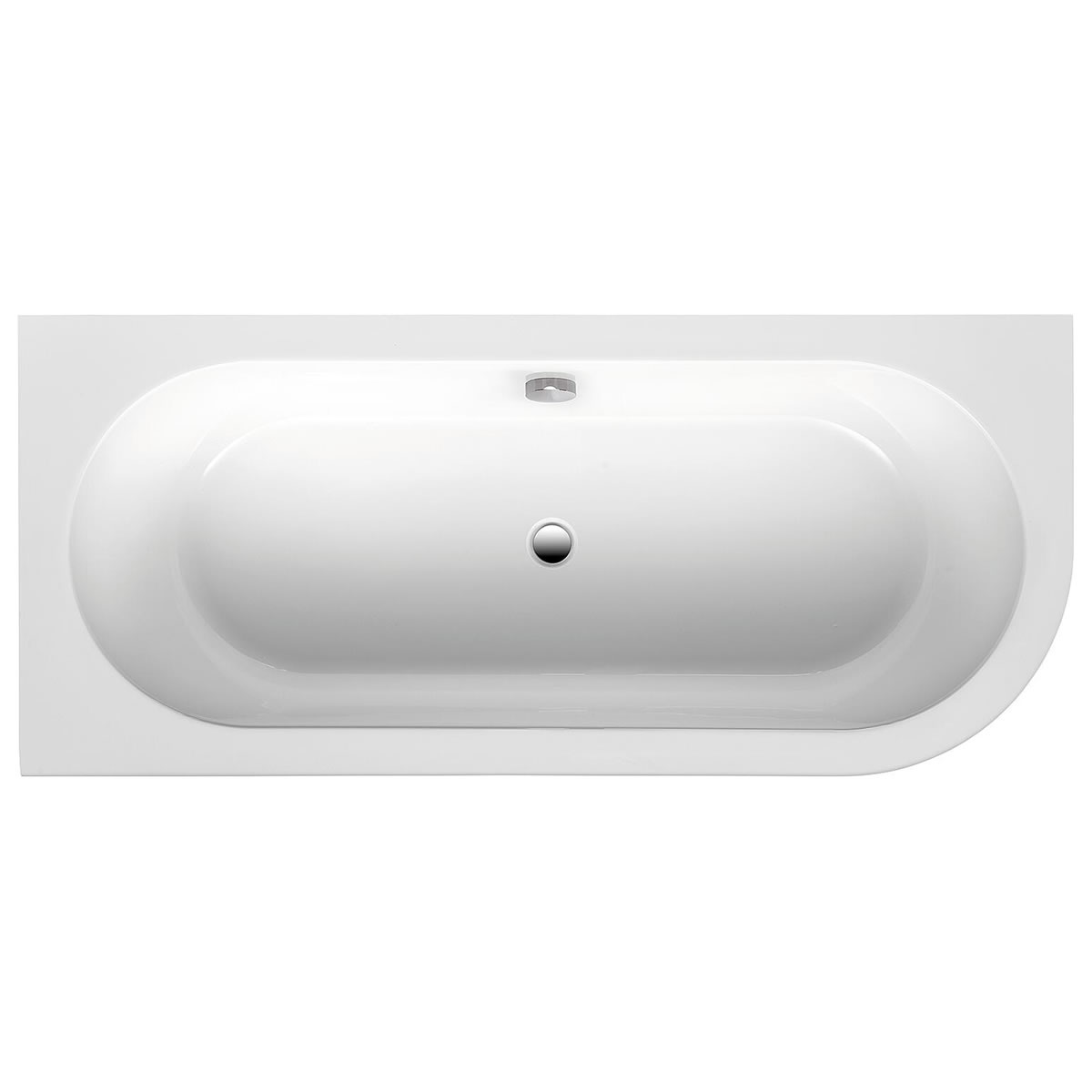 Eck-Badewanne Edena Corner 1780 x 580 x 780 mm, Rundung rechts inkl. Wassereinlauf - 93 202 94