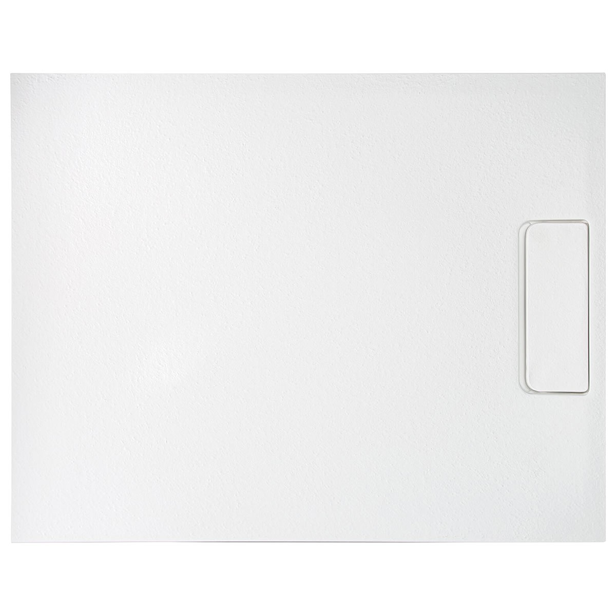 Duschwanne Douron 1000 x 35 x 800 mm mit Steinstruktur, Mineralguss, weiß matt, Ablauf 52 mm - 93 210 40