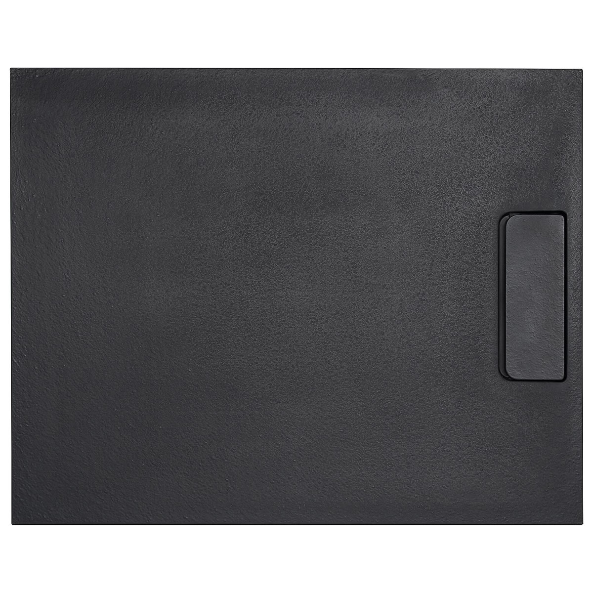 Duschwanne Douron 1200 x 35 x 800 mm mit Steinstruktur, Mineralguss, schwarz matt, Ablauf 52 mm - 93 210 48