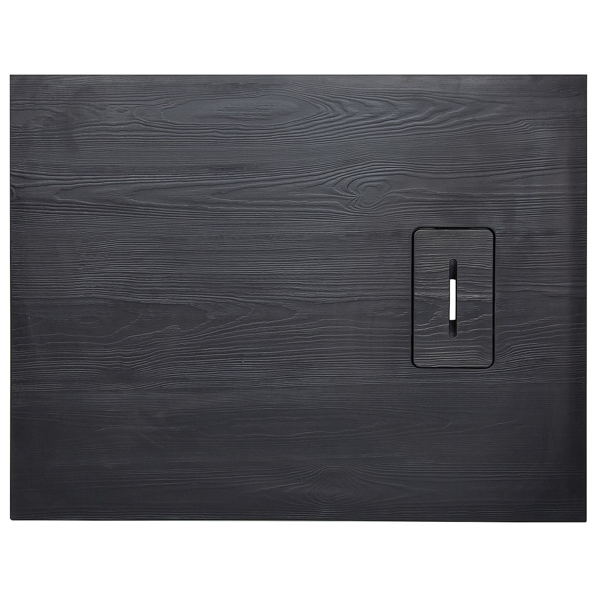 Duschwanne Lendou 1400 x 35 x 900 mm, Mineralguss, mit Holzstruktur, schwarz matt, Ablauf 90 mm - 93 210 65