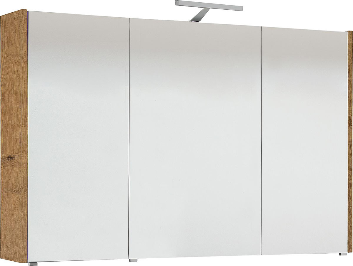 Spiegelschrank mit Beleuchtung Eiche Arlington, 3 Türen, 1050 x 750 x 188 mm