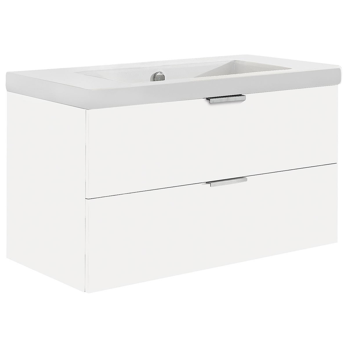 Waschtischunterschrank + Keramik-Waschtisch EPIL, weiß matt, 2 Auszüge, 710 x 550 x 510 mm
