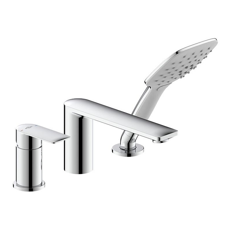 3-Loch Wannenrandmischer Nomoro mit Handbrause, Ausladung 200 mm, chrom - 93 236 20