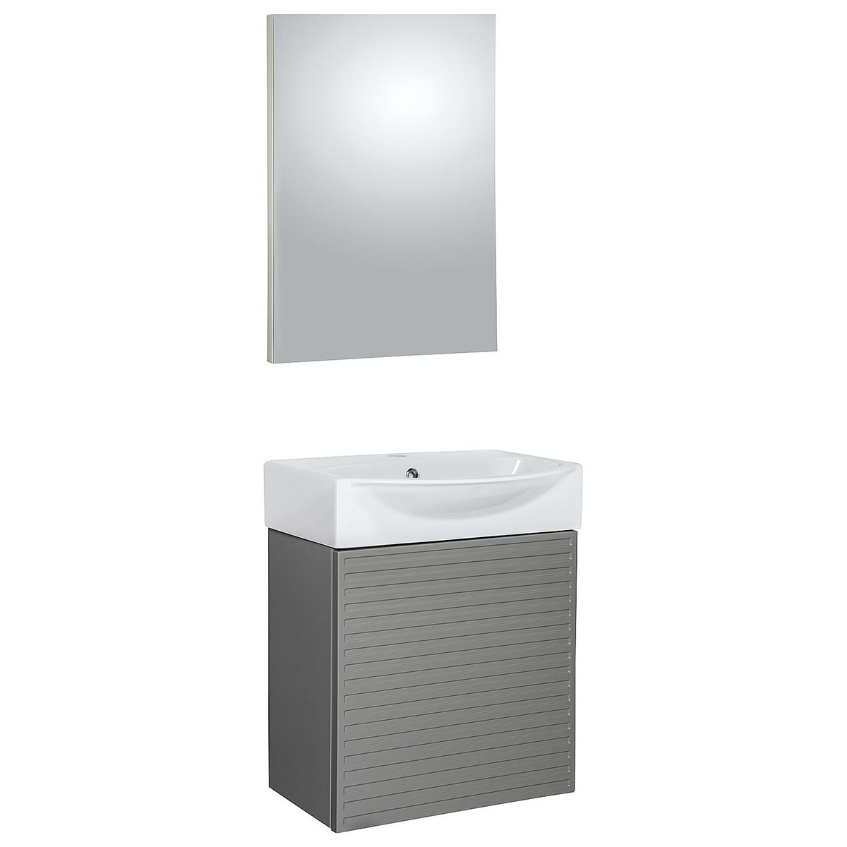 Gästebad-Set Mini 50S, Carbon Grau matt 500 x 620 x 400 mm