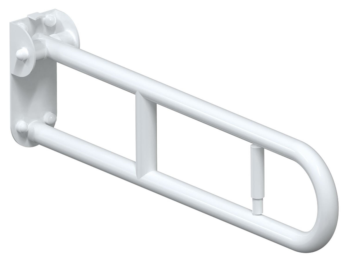 Stützklappgriff Elida Classic mit Papierrollenhalter, weiß, antibakteriell, 32 x 209 x 700 mm