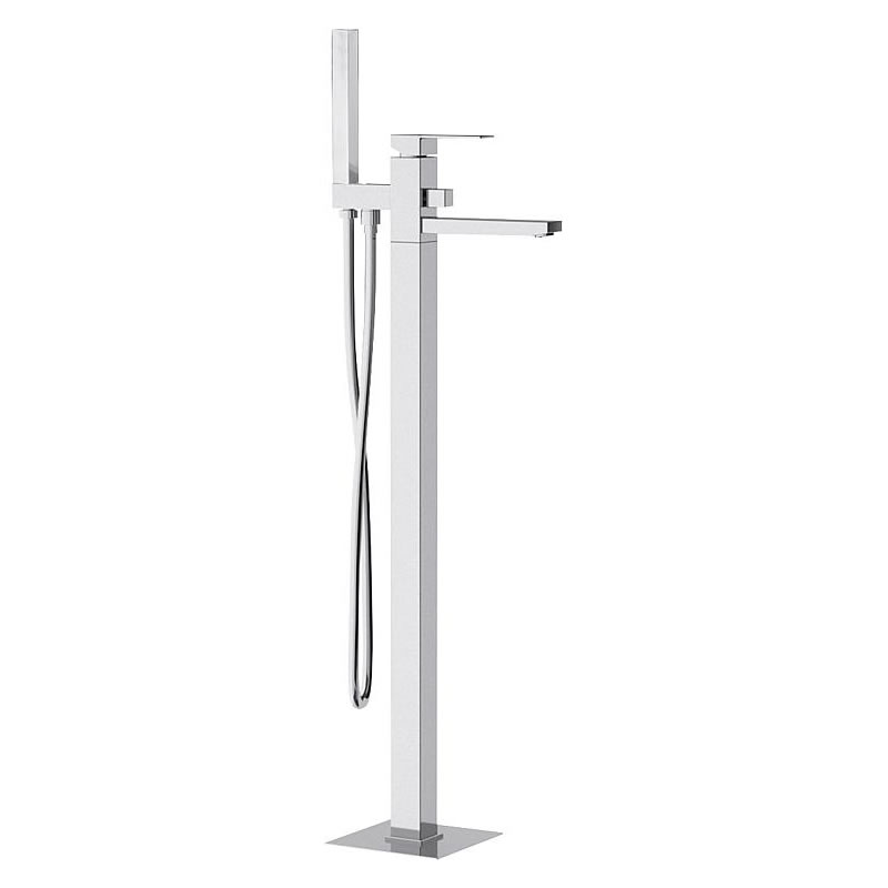 Wannenmischer-Set Skyline bodenstehend mit Stabhandbrause + Grundkörper, Ausladung 223 mm, chrom - 93 904 72