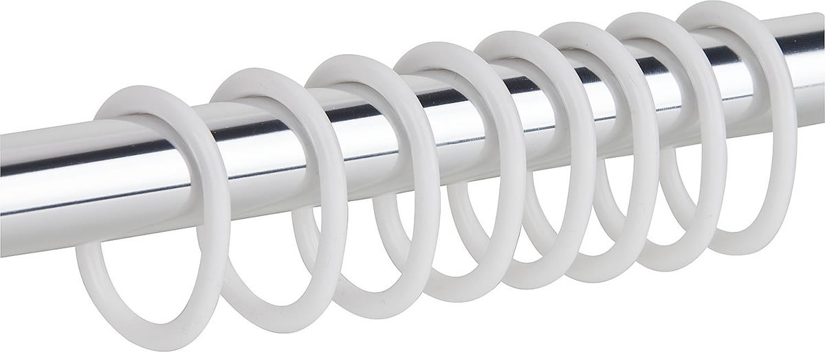 12-tlg. Duschvorhangringe Aus Kunststoff - Cream Farbe Mit Schnappverschluss