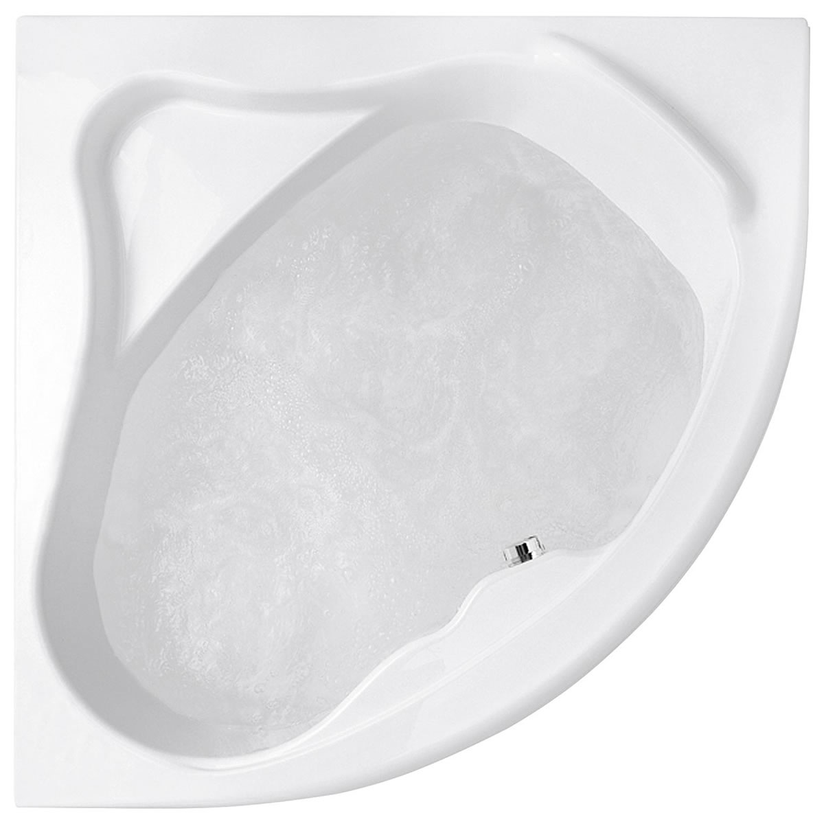 Eck-Badewanne EMBER 1350 x 400 x 1350 mm, Inhalt 230 l, Acryl, weiß - 93 968 33
