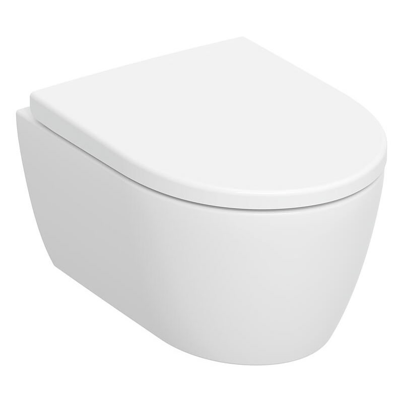 Combi-Pack Geberit Icon Wand-Tiefspül-WC verkürzt, spülrandlos & WC-Sitz, Softclose, QuickRelease, weiß - 502381001