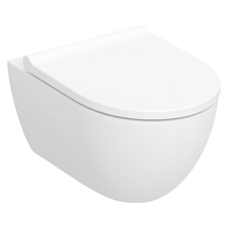 Combi-Pack Geberit Acanto Wand-Tiefspül-WC, spülrandlos & WC-Sitz Softclose, QuickRelease, TurboFlush, weiß - 502774001
