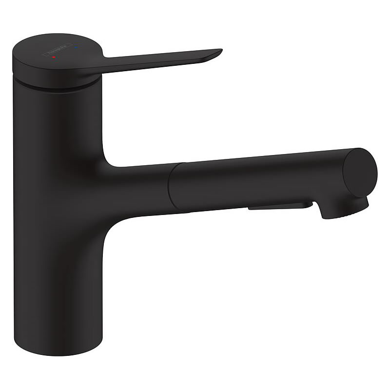 Spültischmischer Hansgrohe 150 Zesis M33 herausziehbare Geschirrbrause 2jet, mattschwarz - 74800670