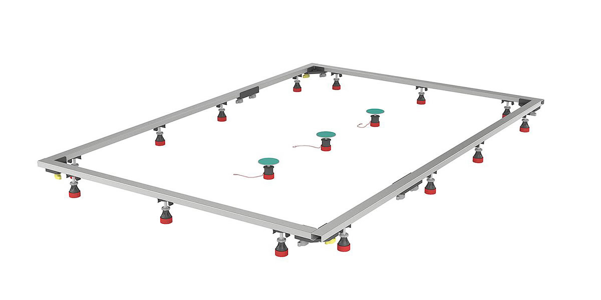 MEPA Montagerahmen SF Rechteck 120/180, Höhenverstellbar bis 190 mm - für Mineralguss von 700 x 700 bis 1200 x 1800 mm - 150 179