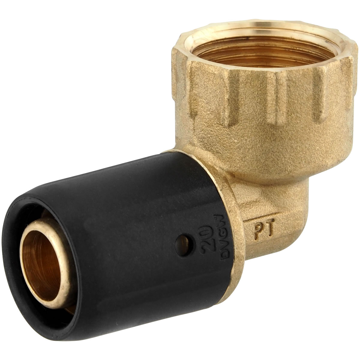 MegaHaustechnik 90° Winkel Für 32mm Verbundrohr - Messing Fitting Mit Klemmring Für Heizung & Sanitär