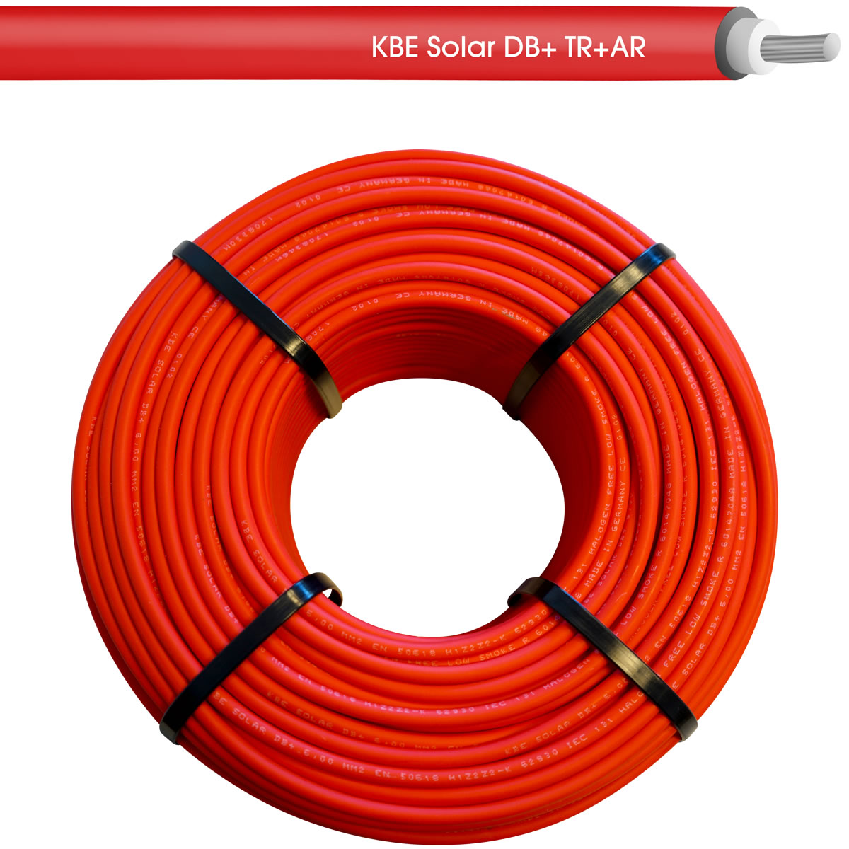 KBE Solarkabel DB 6 mm² erdverlegbar - rot - Rolle je 100 m