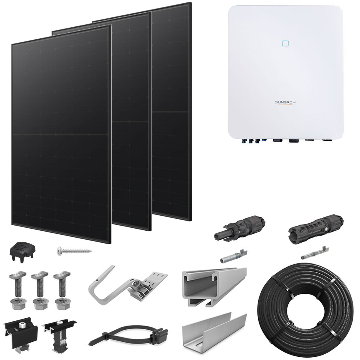 PVKomplettanlage 8 kWp mit Sungrow Wechselrichter 10 kW, 20 Solarmodulen