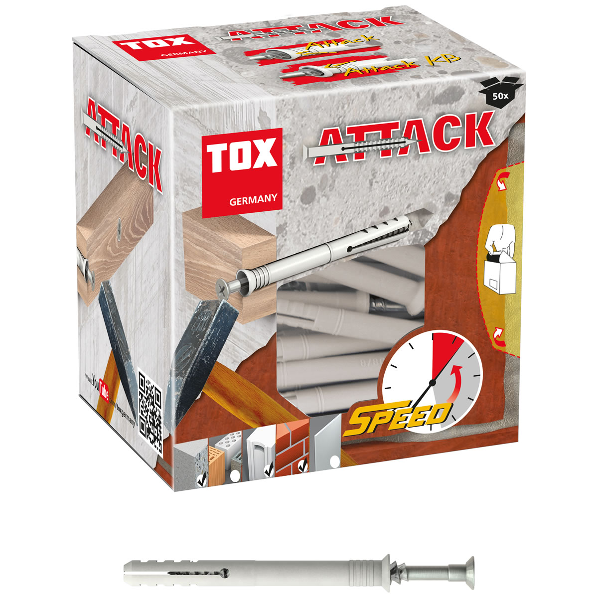 TOX Nageldübel Attack 8 x 140 mm - 50 Stück - 017102281