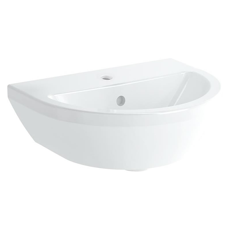 Handwaschbecken VitrA Integra 450 x 360 mm, mit Überlauf, 1 Hahnloch mittig, runde Form, weiß - 7065L003-0001