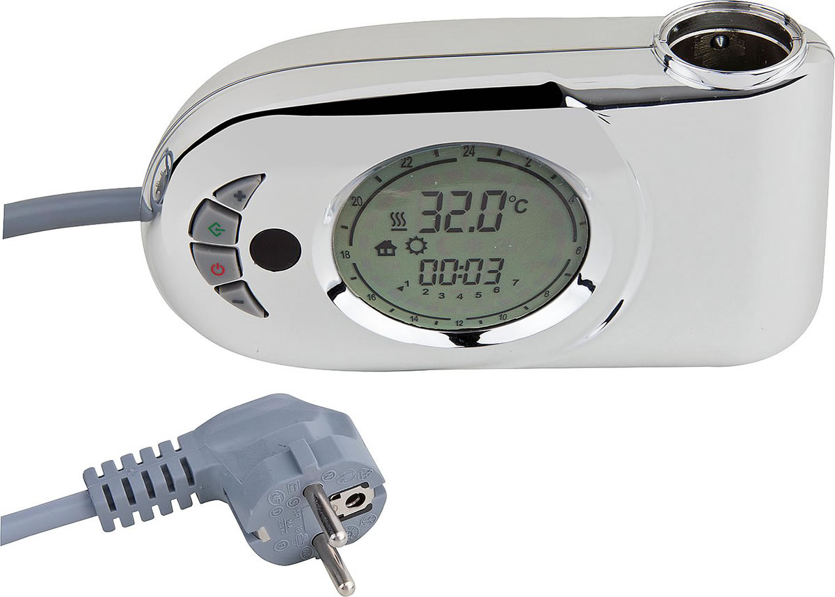 Raumtemperaturregler INFRA, chrom für Badheizkörper - max. 2000 W