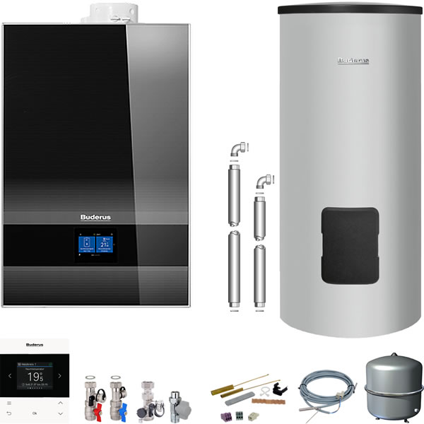 Buderus GB172 I.2 Gas-Brennwerttherme 15-25 KW + MagicSan 160l Speicher - Komplettpaket Neu Buderus GB172 I.2 Gas-Brennwerttherme 15-25 KW + MagicSan 160l Speicher - Komplettpaket Neu