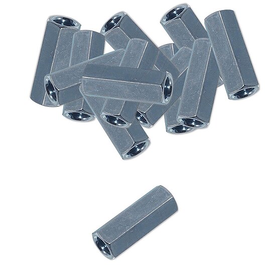 Bild 1 - 100 Stk. Sechskant-Distanzmuffe Gewindemuffe M 8 x 30 mm - Stahl verzinkt