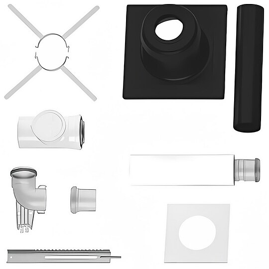 Bild 1 - BOSCH Grundbausatz C93x, hinten - Ø 80/125 mm - 7738112740