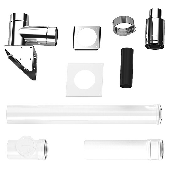 Bild 1 - BOSCH Grundbausatz C53x hinten, Fassade - Ø 80/125 mm - 7738112756