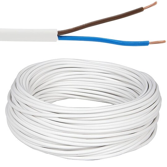 Bild 1 - Kunststoffisolierte Leitung / Fhlerkabel H03VV-F, 2 x 0,75 mm - Farbe wei - Rolle je 50 m
