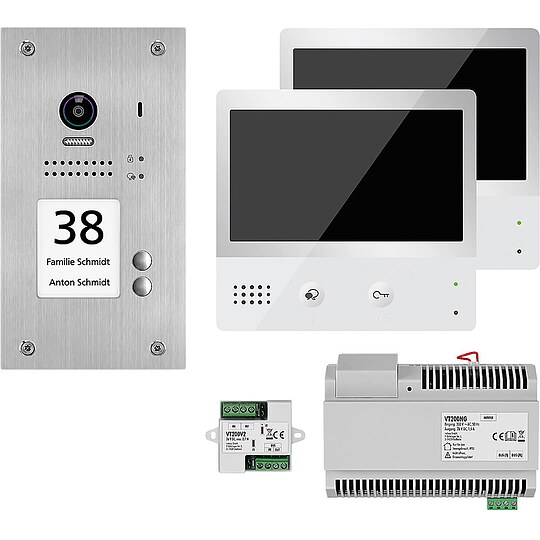 Bild 1 - Video-Trsprechanlage VT200 Unterputz-- mit 1xTrsprechstelle, 2xTaste 2xTouch-Innenstation