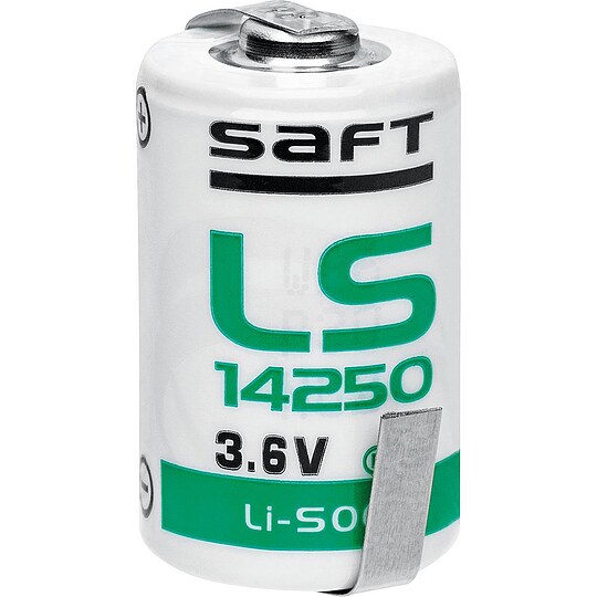 Bild 1 - Batterie Saft Lithium LS14250-CNR 1/2 AA - Zelle Ltfahne Z-Form - 3,6V