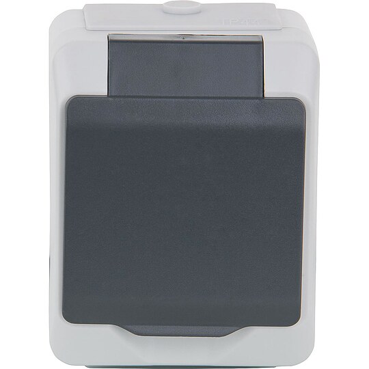 Bild 1 - Aufputz-Steckdose Nortic IP44, mit Kindersicherung - 1-fach