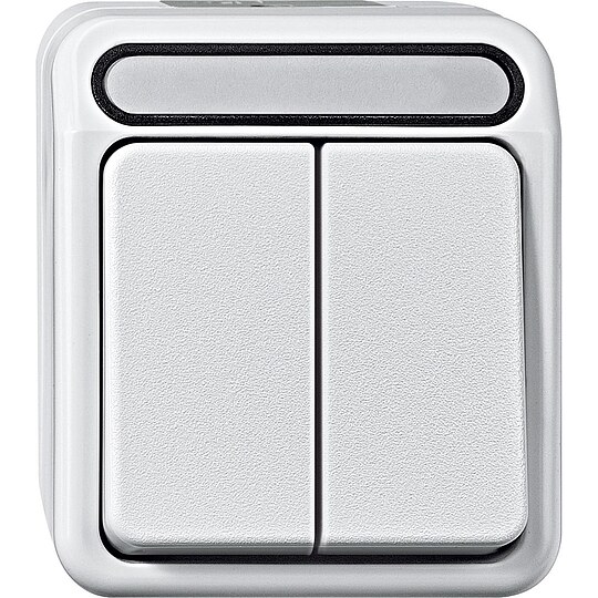 Bild 1 - Aufputz-Wippschalter Aquastar Merten IP44, Serien, polarweiß