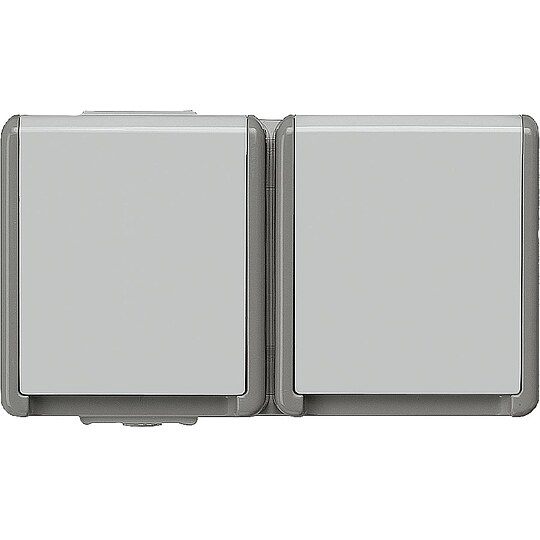 Bild 1 - Aufputz-SCHUKO-Steckdose, waagerecht, IP44 - 75 x 134 x 54 mm - 2-fach