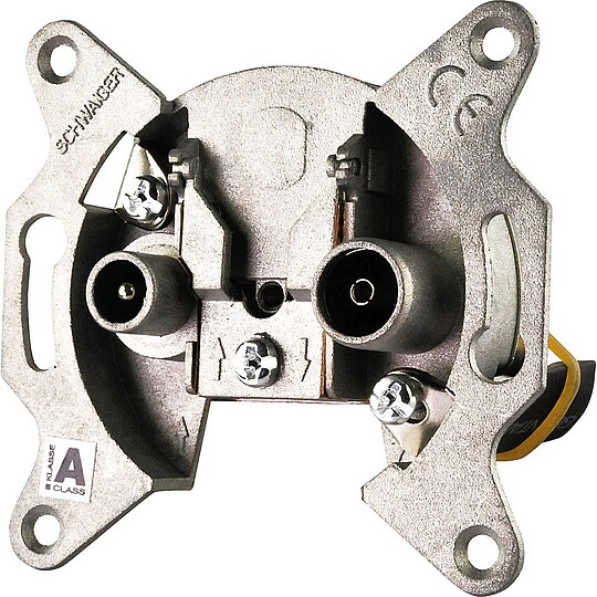 Bild 1 - Unterputz-Antennendose Schwaiger 2-loch - 1 x IEC Buchse, 1 x IEC Stecker