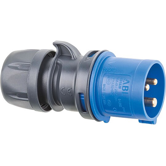 Bild 1 - CEE-Stecker 230 V, 3-polig, IP44 - blau/grau
