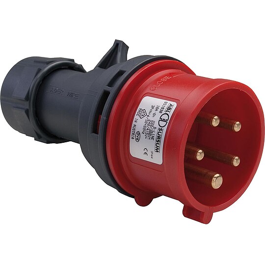 Bild 1 - CEE-Stecker 400V, 5-polig, IP44, 32 A - rot/grau