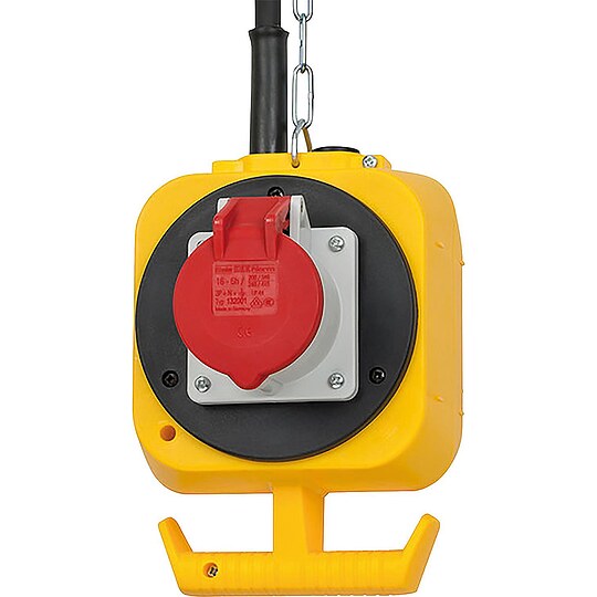 Bild 1 - Energieblock-Stromverteiler 3 Schuko +1CEE 16A Steckdose 5m Kabel H07 RNF 5 x 1,5