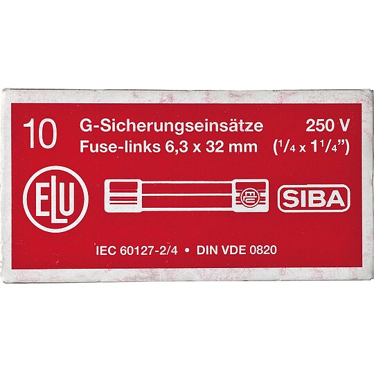 Bild 1 - Feinsicherung flink Glasrohr mit Löschmittel 20 A (6,3x32 mm) - 10 Stück