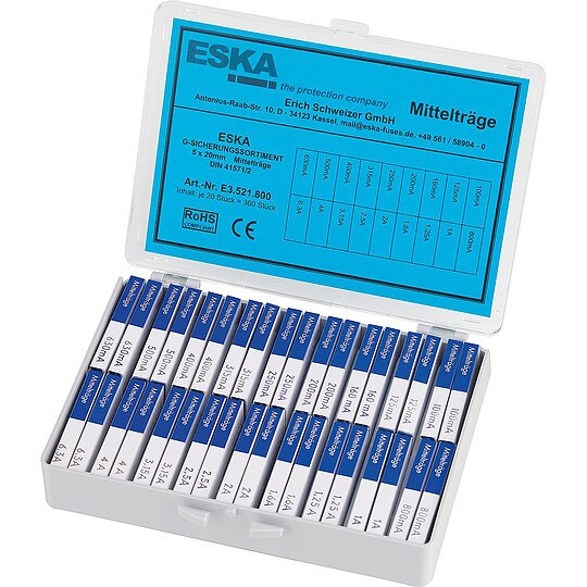 Bild 1 - Feinsicherungssortiment mitteltr�ge Ausf�hrung 5 x 20 mm 360 St�ck