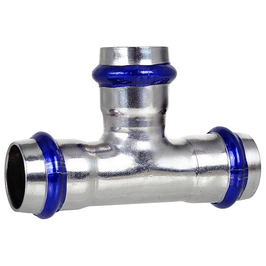 Bild 1 - Press-T-Stck 15 - 15 - 15 mm - fr Edelstahlrohre - DVGW-zertifiziert - fr V-Kontur