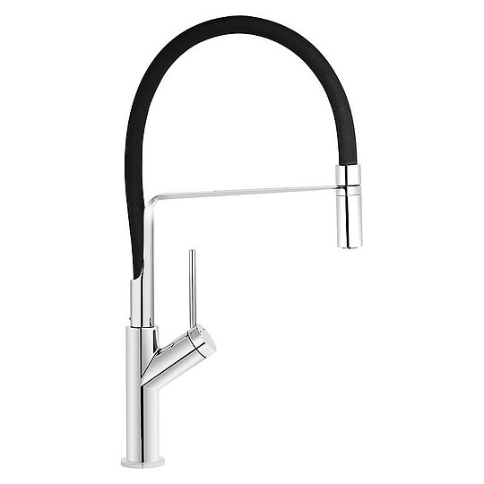 Bild 1 - Sp�ltischmischer Live 2.0 herausnehmbare Geschirrbrause, Ausladung 221 mm, verchromt, Brauseschlauch in schwarz - 93 151 48