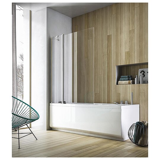 Bild 1 - Badewannenaufsatz Eloa 2.0 1190-1205 x 1400 mm, 6 mm Glas ETC 1 Drehteil + Fixteil - 93 177 66