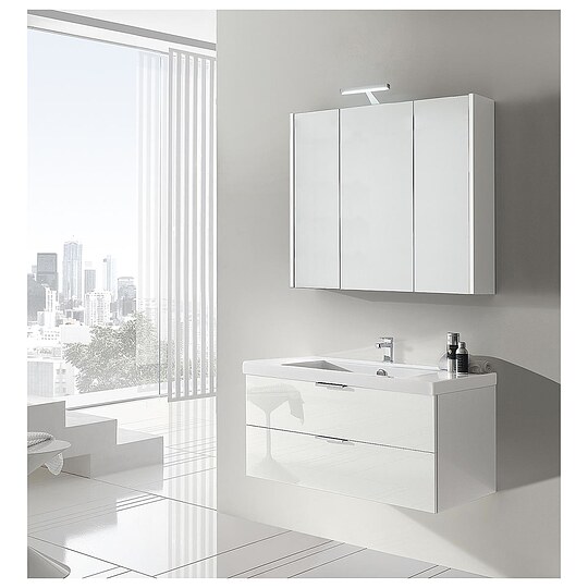 Bild 1 - Badm�bel-Set EPIL Serie MBF, wei� Hochglanz, 2 Ausz�ge, Breite 1060 mm - 93 230 66