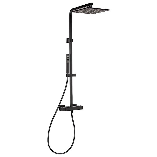 Bild 1 - Samba II Brause-System mit Thermostat, Höhe 1053 mm, matt, schwarz - 93 236 50