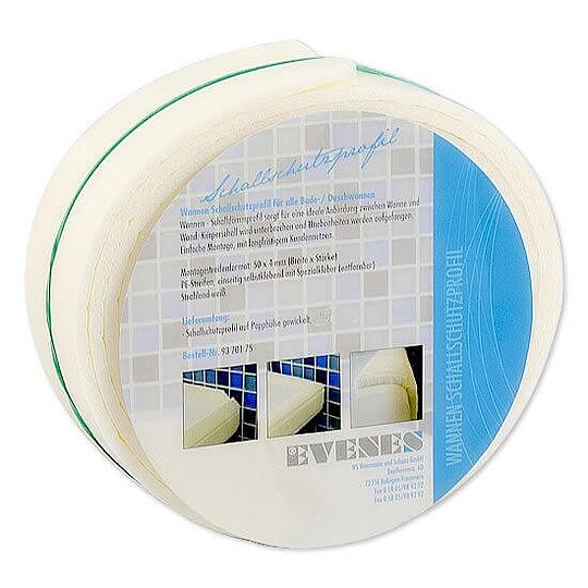 Bild 1 - Badewannen-Anschlagprofil - PE-Streifen einseitig selbstklebend - L 3,30 m - B 50 mm - St�rke 4 mm