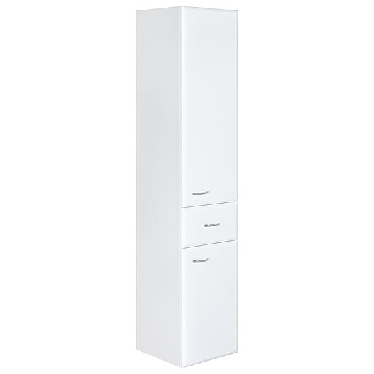 Bild 1 - Hochschrank Serie MAC, 2 Tren, 1 Auszug, wei hochglanz, Anschlag links, 300 x 1440 x 320 mm - 93 914 06