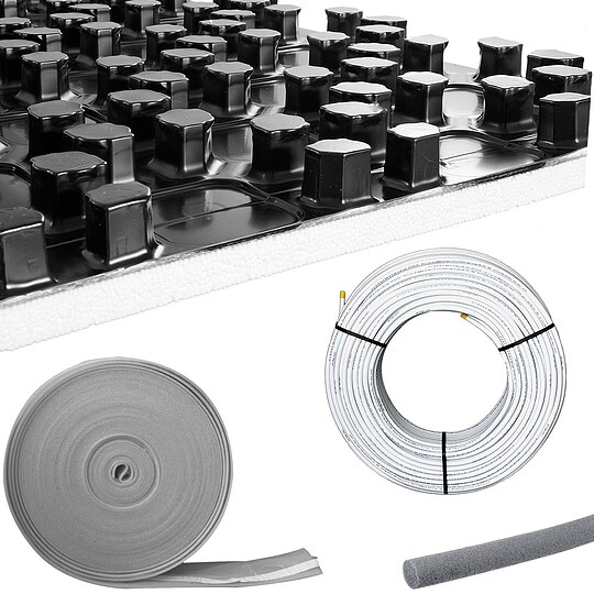 Bild 1 - 120 m Fubodenheizung-Set - Noppensystem - 11 mm Wrme-Dmmung - hohe Tragkraft - Alu-Verbundrohr 16 x 2 mm Heizung