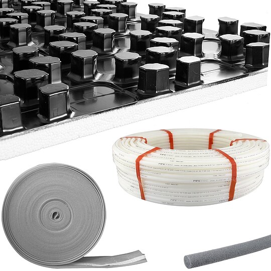 Bild 1 - 24 m Fubodenheizung-Set - Noppensystem - 11 mm Wrme-Dmmung - hohe Tragkraft - PE-RT 5-Schichtrohr 16 x 2 mm