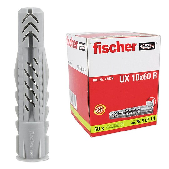 Bild 1 - 50 Stk. Fischer Universaldübel mit Rand UX 10 x 60 R - 77872