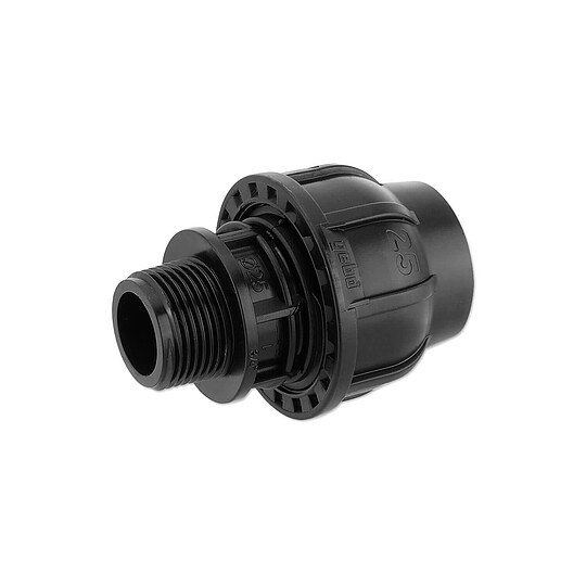 Bild 1 - GEBO-Plast-Klemmverbinder Anschlussverschraubung 25 mm x 3/4'' Außengewinde - für PE-Rohre - 13002502