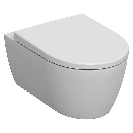 Bild 1 - Combi-Pack Geberit iCon Wand-Tiefspül-WC, spülrandlos & WC-Sitz Softclose, QuickRelease, weiß - 501664001